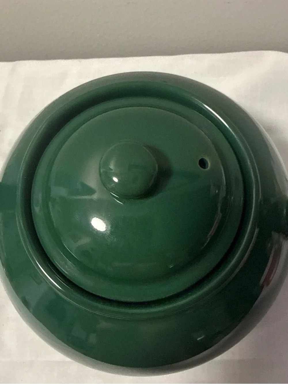 Williams Sonoma Dark Green Ceramic Teapot with Removable Infuser